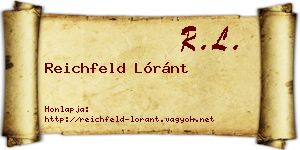 Reichfeld Lóránt névjegykártya